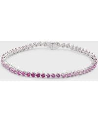 Lisa Nik - 18k White Gold Ombre Pink Sapphire Bracelet - Lyst