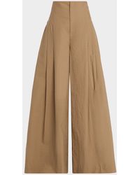 Brunello Cucinelli - Techno Cotton Poplin Maxi Wide-Leg Trousers - Lyst