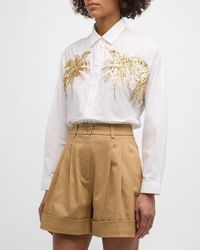 Essentiel Antwerp - Fresh Embellished Point-Collar Button-Front Shirt - Lyst