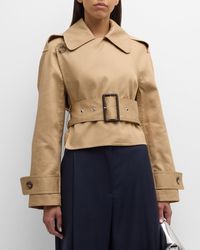 JW Anderson - Wrap-Front Cropped Trench Coat - Lyst