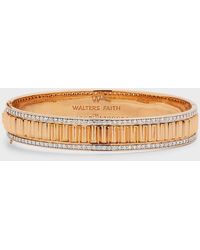 WALTERS FAITH - 18k Rose Gold Clive Diamond Edge Fluted Cuff Bangle - Lyst