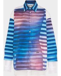 Jean Paul Gaultier - Air-Print Layered Button-Down Shirt - Lyst