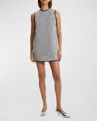 Theory - Tweed Canvas Sleeveless Mini Dress - Lyst