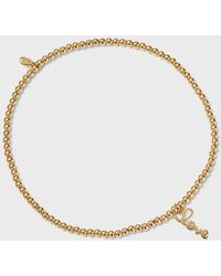Sydney Evan - 2mm Gold Bead Bracelet With Pure Love Charm - Lyst