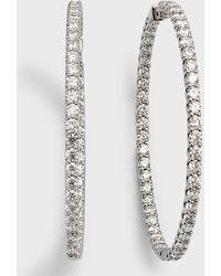 Neiman Marcus - Lab Grown Diamond 18K Round Hoop Earrings, 2.5"L, 12.5Tcw - Lyst