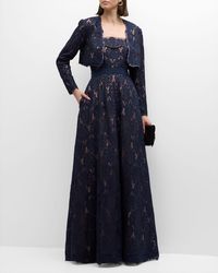 Tadashi Shoji - Strapless Corded Lace Gown And Jacket Set - Lyst
