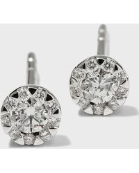 Memoire - 18k White Gold Diamond Bouquet Stud Earrings - Lyst