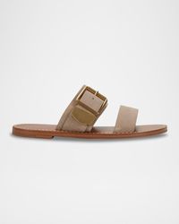 Marc Fisher - Suede Buckle Dual-Band Slide Sandals - Lyst