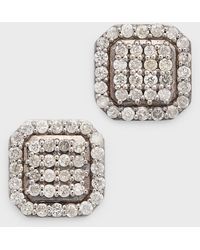 Sheryl Lowe - Mini Shield Diamond Pave Stud Earrings - Lyst