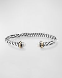 David Yurman - Cable Bracelet With Gemstone In Silver With 14k Gold, 5mm - Lyst