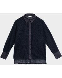 Peserico - Fringed Mesh Button-Down Shirt - Lyst