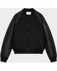Givenchy - Apos;S Mixed Material Wool And Leather Bomber Jacket - Lyst