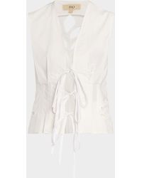 JBQ - Malva Embroidered Tie-Front Vest - Lyst