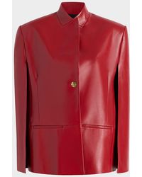 KHAITE - Dolso Single-Breasted Leather Cape Jacket - Lyst