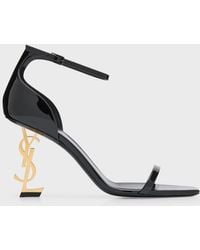 Saint Laurent - Opyum Patent Ysl Ankle-Strap Sandals - Lyst