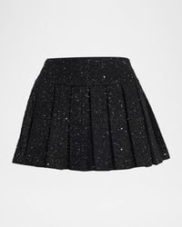 Alice + Olivia - Emilie Pleated Tweed Mini Skirt - Lyst