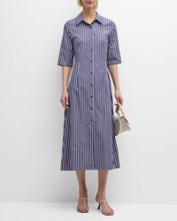 Evi Grintela - Dana Striped Cotton Midi Shirtdress - Lyst
