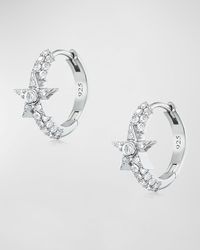 Sheryl Lowe - Star 3-row Diamond Huggie Earrings - Lyst