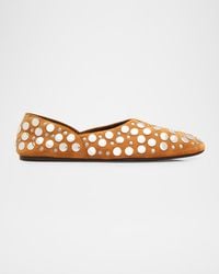 KHAITE - Jane Studded Leather Ballerina Flats - Lyst
