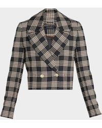 Alice + Olivia - Avery Plaid Double-Breasted Blazer - Lyst