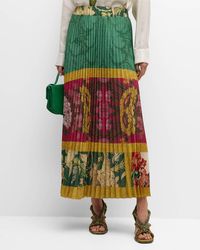 Pierre Louis Mascia - Pleated Floral-print A-line Maxi Skirt - Lyst