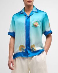 Casablancabrand - Coquillage Colore Silk Camp Shirt - Lyst