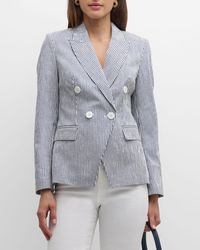 Tahari - The Abagail Striped Double-Breasted Blazer - Lyst