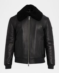 Moose Knuckles - Apos;Toba Bomber Jacket With Shearling Collar - Lyst