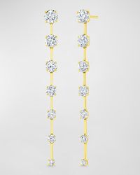 Rahaminov Diamonds - 18k Yellow Gold Graduated Round Diamond Dangle Bar Earrings - Lyst
