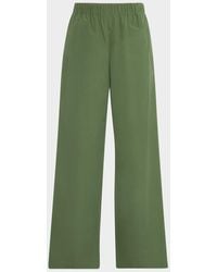 Lafayette 148 New York - Riverside Wide-Leg Organic Cotton Poplin Pants - Lyst