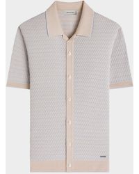 Bugatchi - Apos;Two-Tone Honeycomb Button-Front Sweater - Lyst