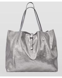 Gigi New York - Luna Metallic Mixed Leather Reversible Tote Bag - Lyst