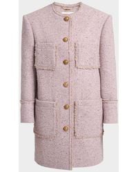 Chloé - Wool Tweed Chine Single-Breasted Oversized Jacket - Lyst