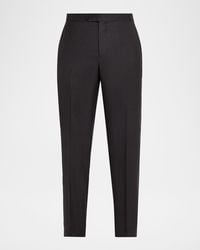 Isaia - Apos;S Wool Twill Side-Tab Trousers - Lyst