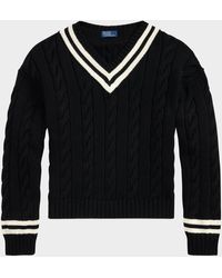 Polo Ralph Lauren - Aran-Knit Cotton Cricket Sweater - Lyst