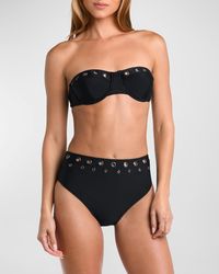 L'Agence - Alexandria Grommet Structured Bikini Top - Lyst