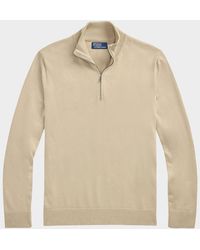 Polo Ralph Lauren - Cotton Quarter-Zip Sweater - Lyst
