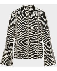 By Malene Birger - Bernie Mock-Neck Intarsia Sweater - Lyst