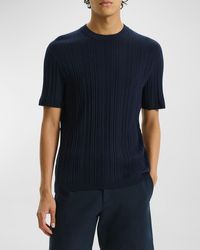 Theory - Damian Tactile Ribbed T-Shirt - Lyst