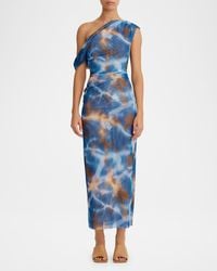 Significant Other - Drew One-Shoulder Ruched Midi Dress - Lyst