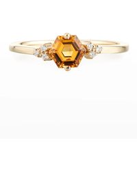 KALAN by Suzanne Kalan - Bloom 14k Yellow Gold Hexagon Ring W/ Diamonds, Size 4-8.5 - Lyst