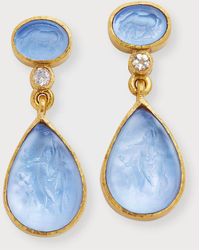 Elizabeth Locke - 19k Venetian Glass Intaglio Micro Horse Earrings - Lyst