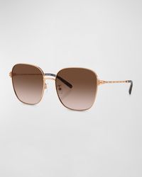 Tory Burch - Twisted Gradient Metal Square Sunglasses - Lyst