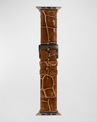 Abas - Apple Watch Alligator-Leather Watch Strap, Space Finish - Lyst