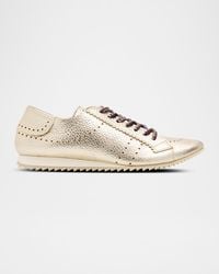 Pedro Garcia - Celin Metallic Leather Low-Top Sneakers - Lyst