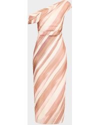 Significant Other - Drew Stripe Draped Midi Dress - Lyst