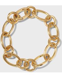 Roberto Coin - Yellow Gold Alternating Oval And Round Link Bracelet, 7.5"l - Lyst