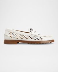 Tod's - Perforated Leather Driver Penny Loafers - Lyst