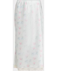 LoveShackFancy - Castle Floral Satin Midi Skirt - Lyst