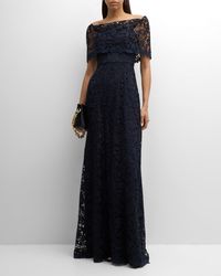 Lela Rose - Deedie Floral Lace Off-The-Shoulder Gown - Lyst